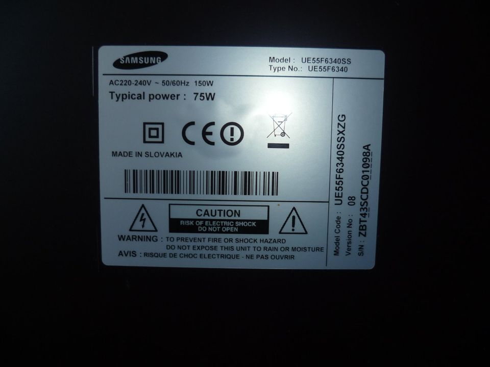 Fernseher Samsung LED TV Model UE55F6340SS 55 Zoll 138 cm in Heilbad Heiligenstadt