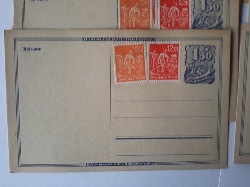 30 Ganzsachen Postkarten Deutsches Reich von 1922 ungebraucht in Wiesloch