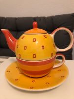 Cha Cult Teekanne Tasse Teller gelb orange Tea for One handgemalt Nordrhein-Westfalen - Gütersloh Vorschau