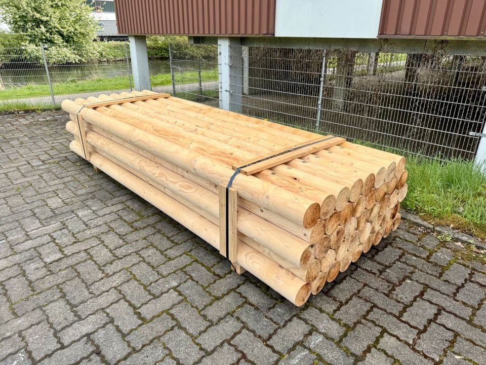 Palisade Rundholz Schneefangholz Stangen Holz - 14 x 500 - NATUR in Lennestadt