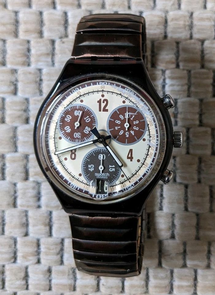 Swatch Chrono brown brushed large Herren Armbanduhr Rarität in Werl