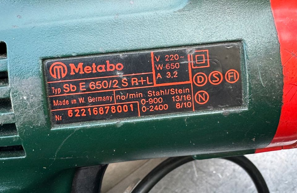 Metabo sbE650/2 R+L Schlagbohrmaschine - Bohrmaschine 650 Watt ge in Dietersheim