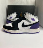 ✅Nike Jordan 1 Mid GS Purple (Lila/Weiß/Schwarz) 40 / 7Y Sneaker Sachsen - Treuen Vorschau