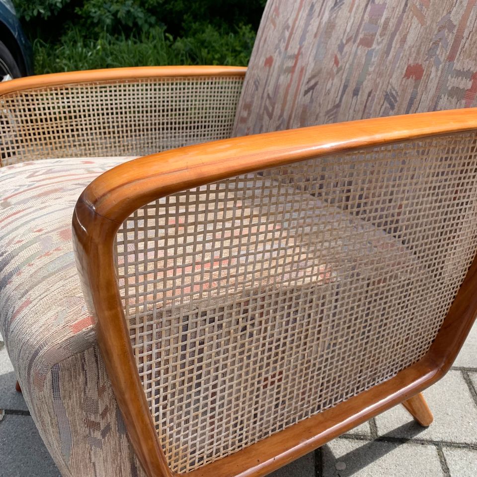 2x da: Sessel Midcentury vintage Geflecht 50er 60er Jahre Stuhl in Nürnberg (Mittelfr)