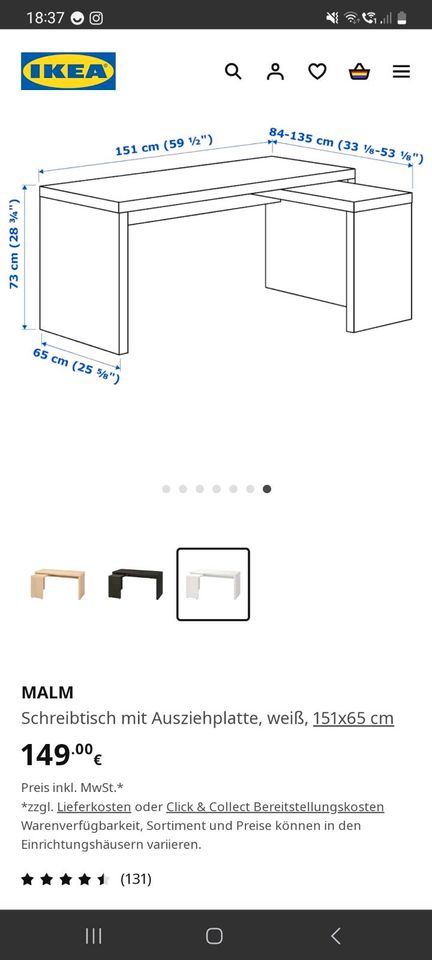 Ikea Malm Schreibtisch in Hummelfeld