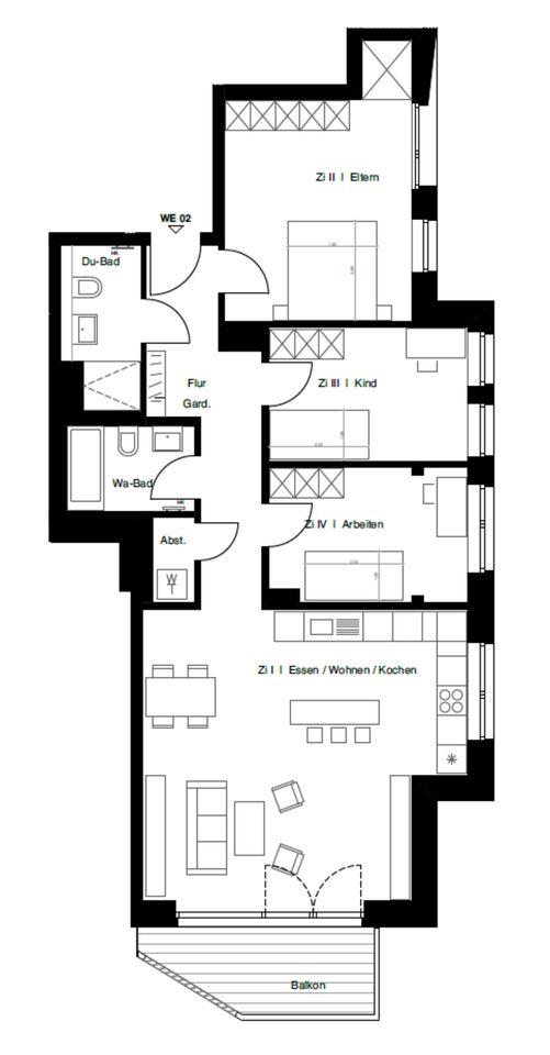 Modern geschnittene 4-Zimmer-Wohnung mit Balkon - perfekt für Familien! in Berlin