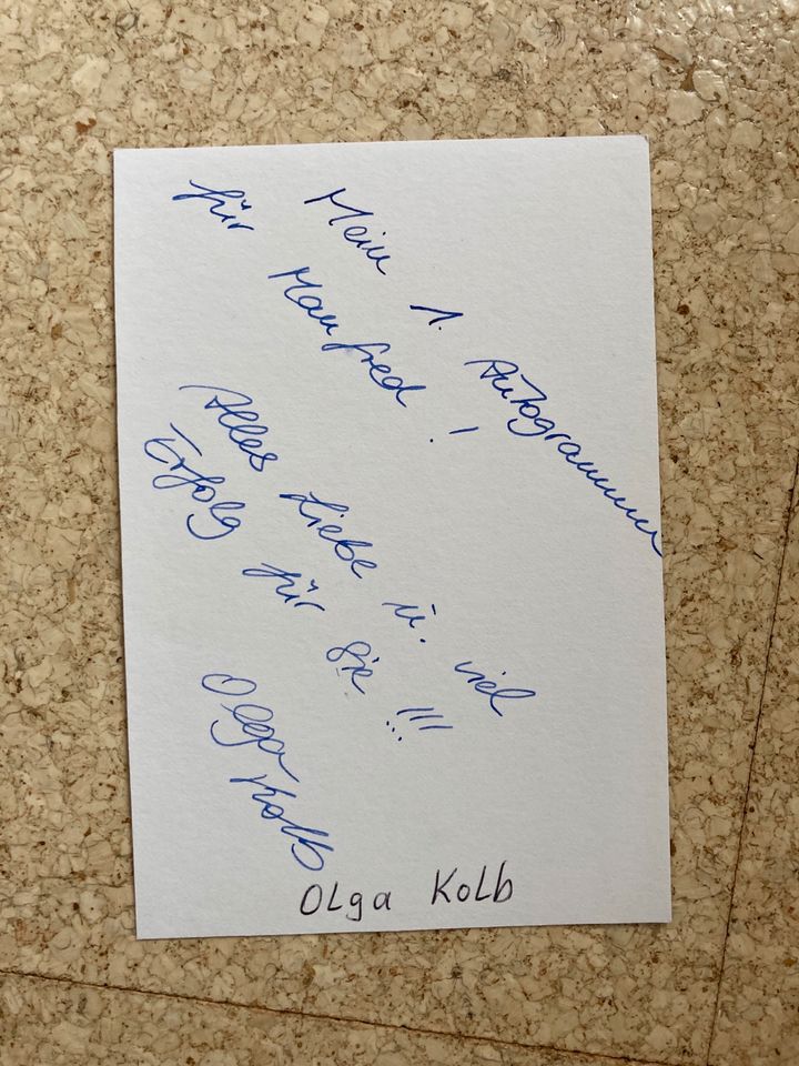 Olga Kolb Autogrammkarte in Lippstadt