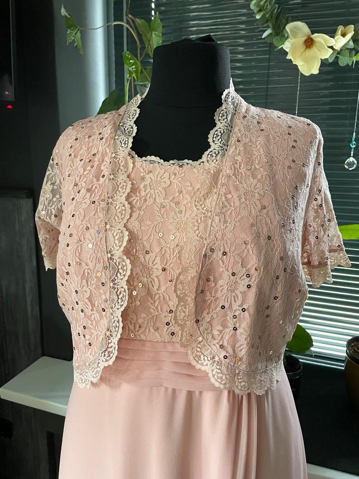 Abend -/ Hochzeits Kleid Cocktail Abschluss Rosa Spitze Gr. 54 in Uelzen