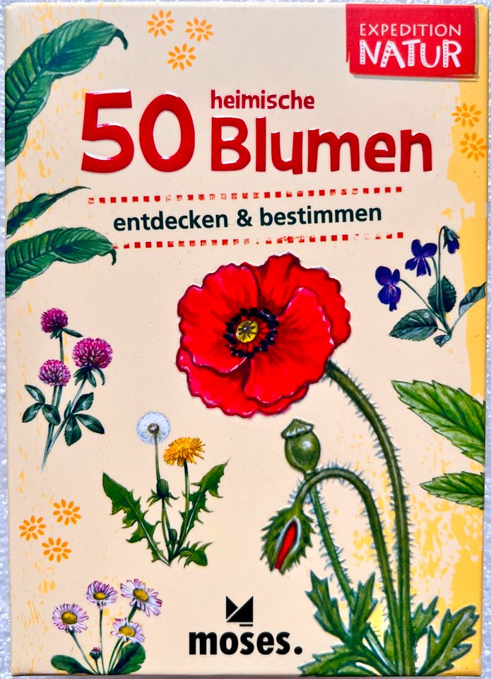 50 heimische Blumen Expedition Natur Moses Kinderlernspiel Karten in Salgen