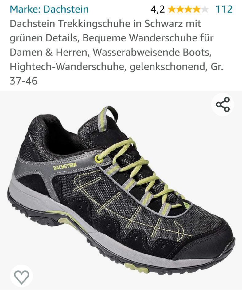 Dachstein Trekkingschuhe in Schwarz mit gelben Details, Größe 40 in Haan