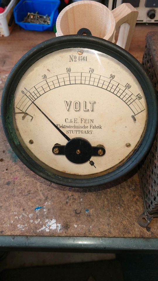Voltmeter Messing Spannung Vintage Industrial Steampunk Regler in Gestratz 