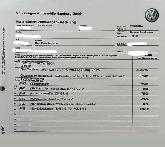 VW Golf Cabrio TSI *Life in Bad Zwischenahn