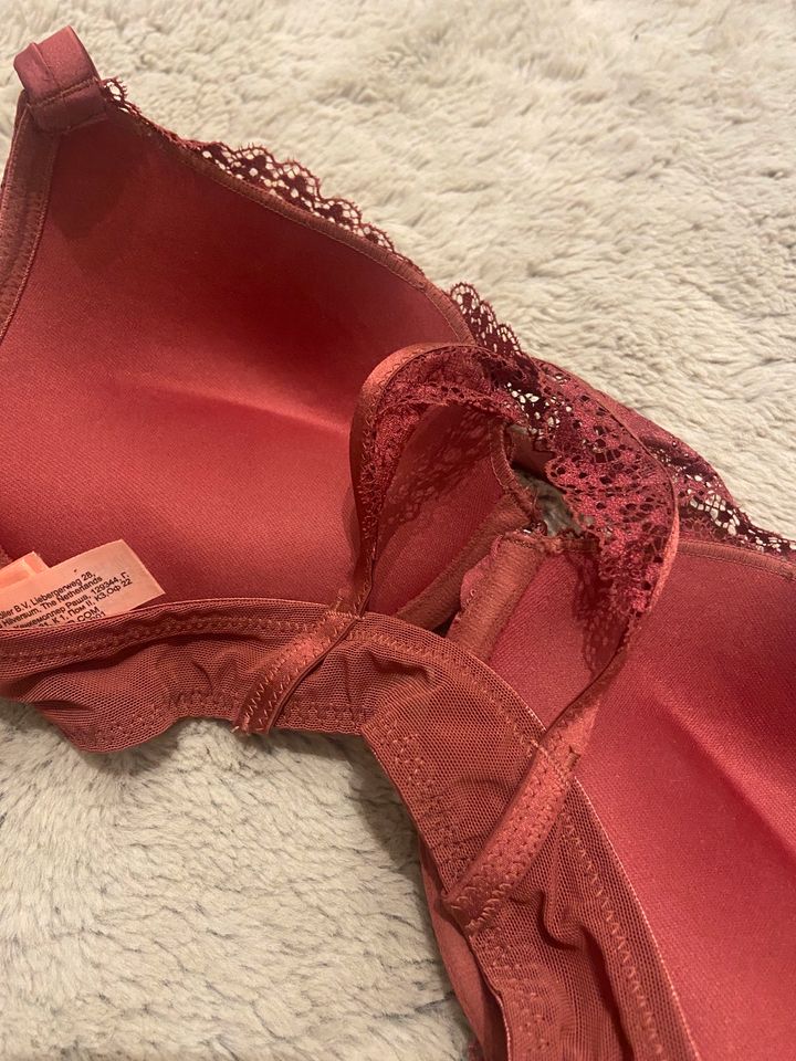 Hunkemöller BH neu ungetragen 75C weinrot Spitze Push up in Apolda