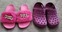 2x Hausschuhe 32 33 Schlappen Clogs Latschen pink lila Graceland Sachsen-Anhalt - Halle Vorschau