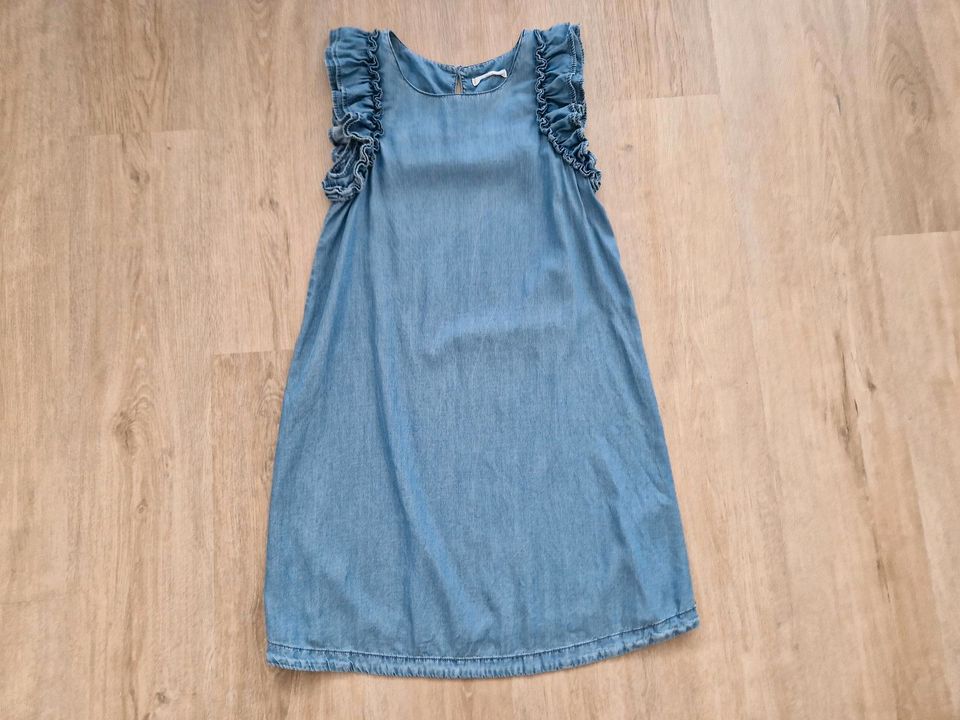 MNG Jeanskleid 38 Rüschen hellblau Sommer Mango Kleid in Bergisch Gladbach