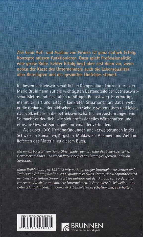 Buch von "Mario Brühlmann": "Die 10 Gebote für Unternehmer" in Rheinböllen