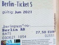 Abgelaufen BVG Monatskarte Berlin Ticket S Juni 21 Berlin - Charlottenburg Vorschau