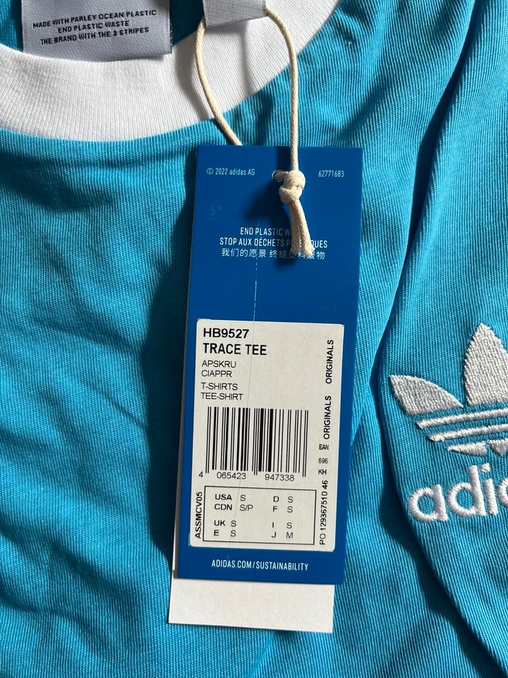 Original Adidas Trace Tee T-Shirt Neu OVP blau türk Gr. S in München