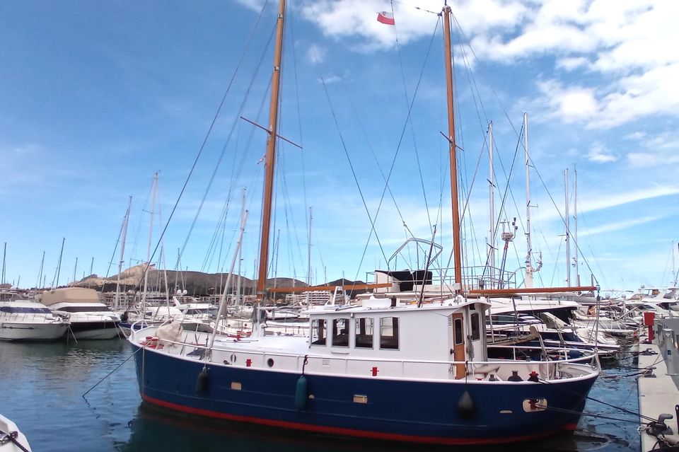 Klassiker Segelboot Ketch Motorsegler aus Stahl Mallorca Spanien in Darmstadt