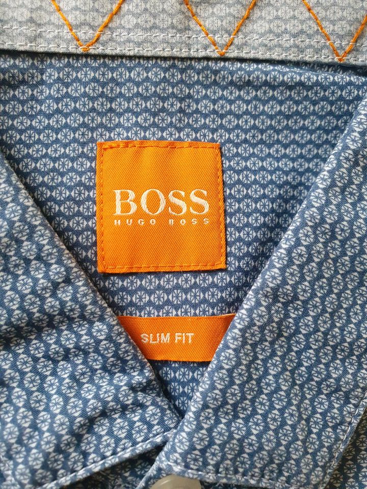 Hemd Hugo Boss, blau strukturiert, Gr. L in München