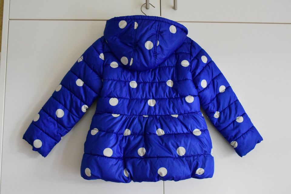 NEXT Jacke 110 116 Polka Punkte blau süß Winter Mantel Anorak in Aurich