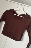 Only Langarmshirt Cropped Rippenmuster braun M L Hessen - Witzenhausen Vorschau