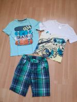 2 T-Shirts und 1 kurze karierte Stoffhose Gr. 134 Nordrhein-Westfalen - Ratingen Vorschau