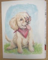 Aquarell Bild Hund, Welpe, Kinderzimmer Deko Baden-Württemberg - Horb am Neckar Vorschau