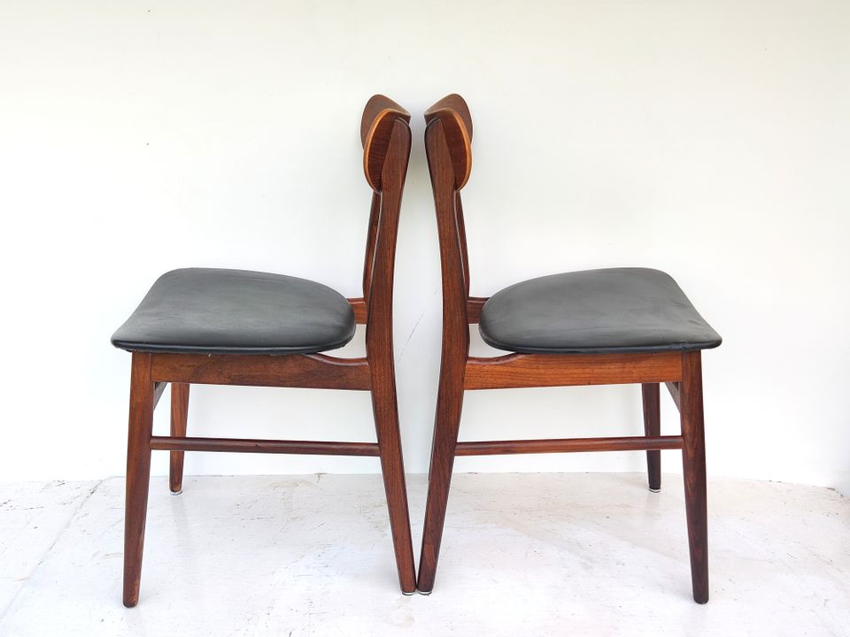 2 Vintage Dänischer Stühle aus Teakholz mit gebogener Rückenlehn in Karlsruhe