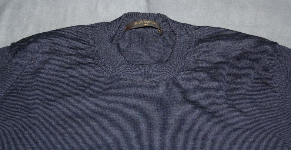 Louis Vuitton Herren Pullover Rundhals Größe S blau 100% Original in Oberderdingen