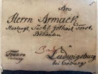 Brief Antik von 1780 an einen Herrn Armack in Ludwigsburg Hessen - Waldeck Vorschau