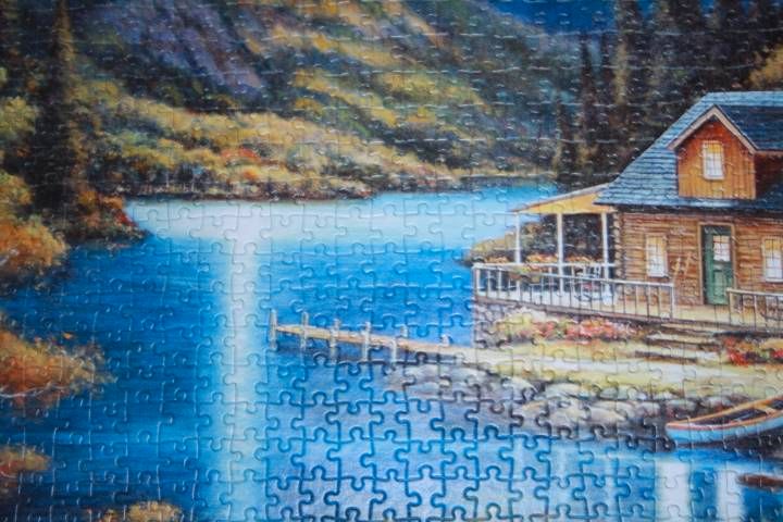 1000 Teile Puzzle moonlight cabin Castorland (1 Fehlteil) in Ellerau 