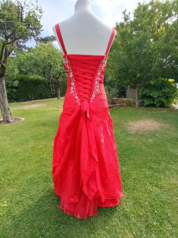 Rotes Kleid Brautkleid Partykleid Pailletten Schnürung in Berlin