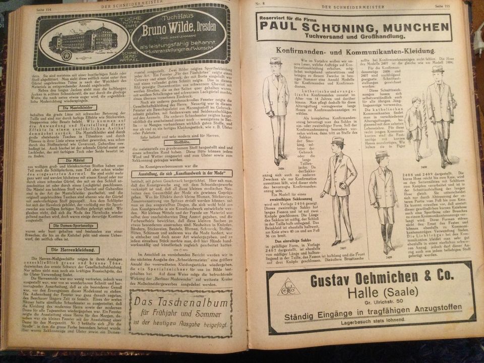 Schneidermeister Zuschnitt Schneider Mode Historisch 1920 in Hamburg