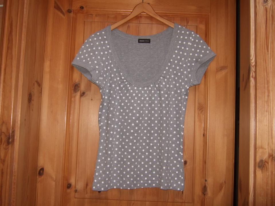 T-Shirt von FlashLights grau mit weißen Punkten Dots Gr. 36 in Weinheim