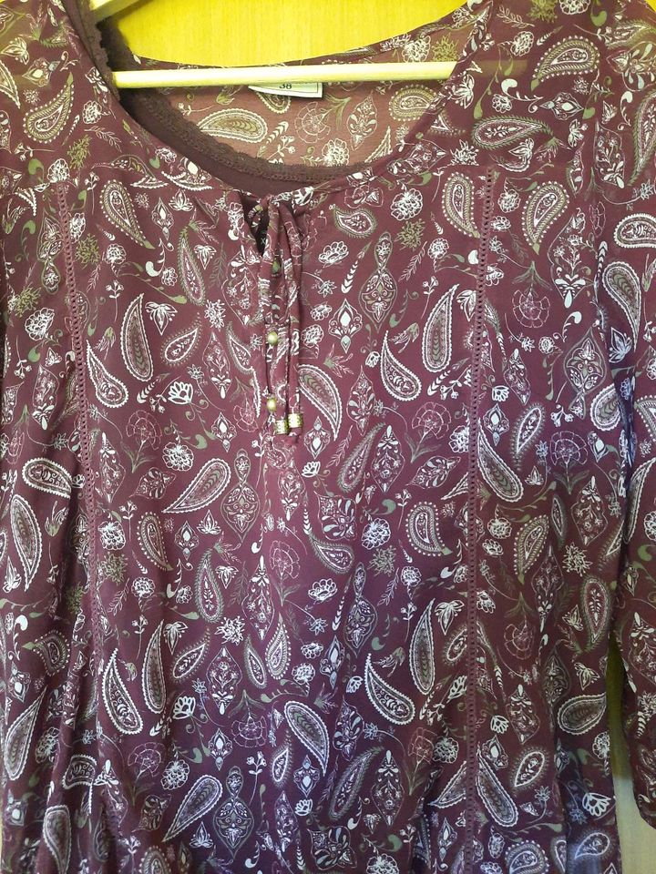 Bluse mit Top, bordeaux, von Multiblu, Größe 38, wie neu in Tetenhusen