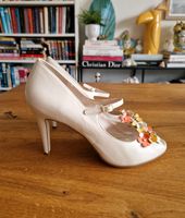 Creme Blumen weiß Schuhe High Heels Größe 41 Leder Neu Bayern - Rosenheim Vorschau