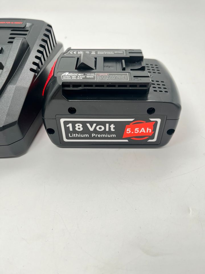 5.5Ah Batterie Akku Ladegerät passend für Bosch 18V Werkzeug in Soltau