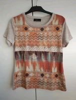 T-Shirt beige bunt gemustert Gr. S 36 boho Baden-Württemberg - Pforzheim Vorschau