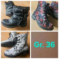 3x Boots/ Stiefel 36 Samt rot Rosen Silber weiß schwarz  Dockers Horn-Lehe - Lehesterdeich Vorschau