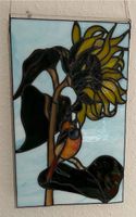 Handgefertigtes Tiffany Glaskunst-Bild mit Sonnenblume und Vogel Eimsbüttel - Hamburg Eidelstedt Vorschau