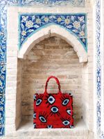 Tote Bag Handtasche Ikat Seide Usbekistan Seidensamt Evil Eye Nordrhein-Westfalen - Warendorf Vorschau