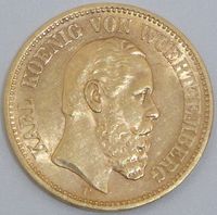 20 Goldmark, J.-Nr. 293, Karl König von Württemberg, 1876, vz-st+ Baden-Württemberg - Tübingen Vorschau