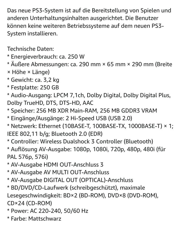 PlayStation 3 320 GB schwarz in Winterbach