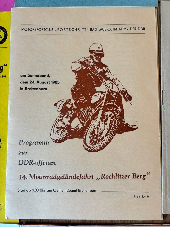 Original DDR Motorsport Programmheite 1975-1990 in Oederan