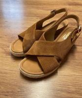 Gabor Keilabsatz Sandalen Gr. 41 braun Cognac echt Leder Bayern - Neunburg Vorschau