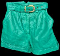 80er Vintage Ledershorts Shorts aus Lammleder grün Gr. 38 Brandenburg - Vetschau Vorschau