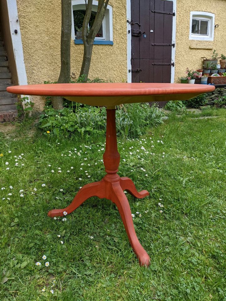 Runder Tisch, Vollholz, Vintage, klappbar, Kirsche gebeizt, 86 cm in Mohlsdorf