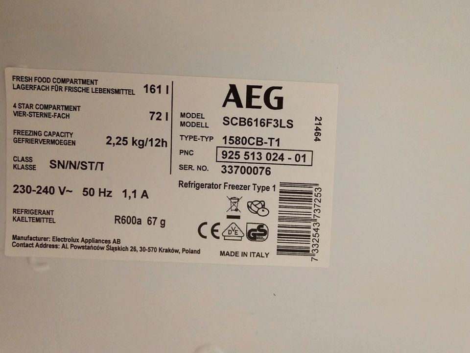 AEG, Einbaukühlschrank, Neuwertig. in Berlin