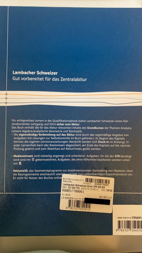 Lambacher Schweizer Mathematik Qualifikationsphase Grundkurs NRW in Köln